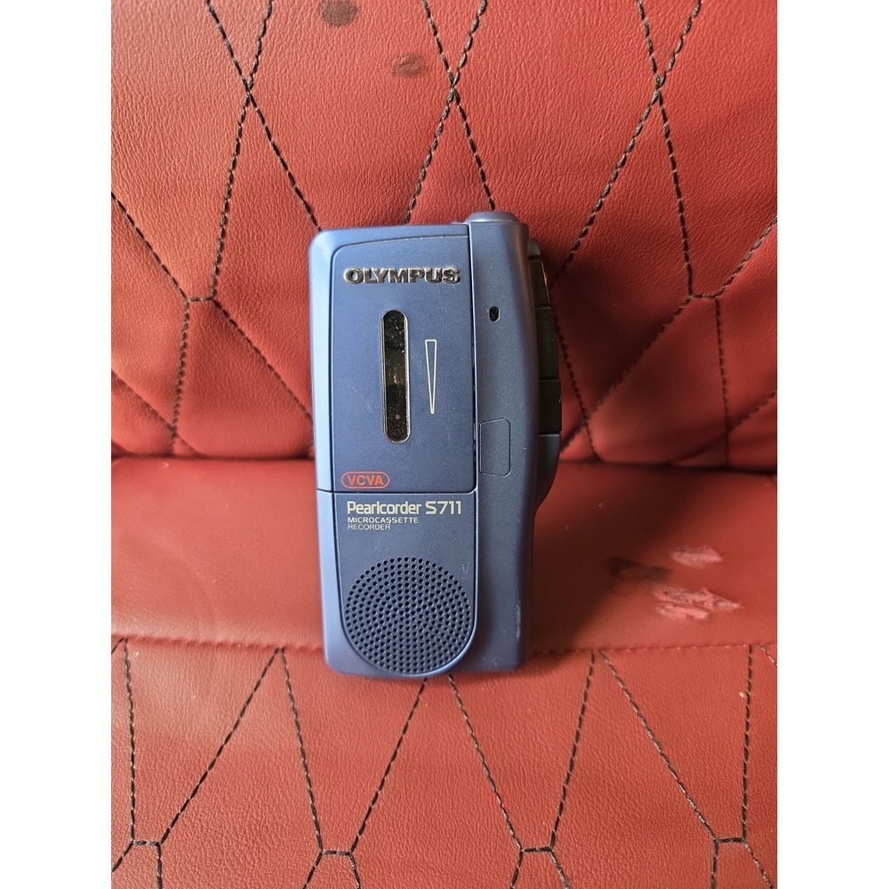 Olympus Pearlcorder S711 Microcassette Recorder VCVA Blue Handheld Dictation